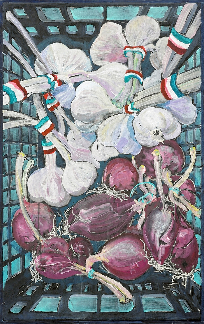 Aglio e Cipolla — 2022, Acryl auf Leinwand, 102 × 64 cm