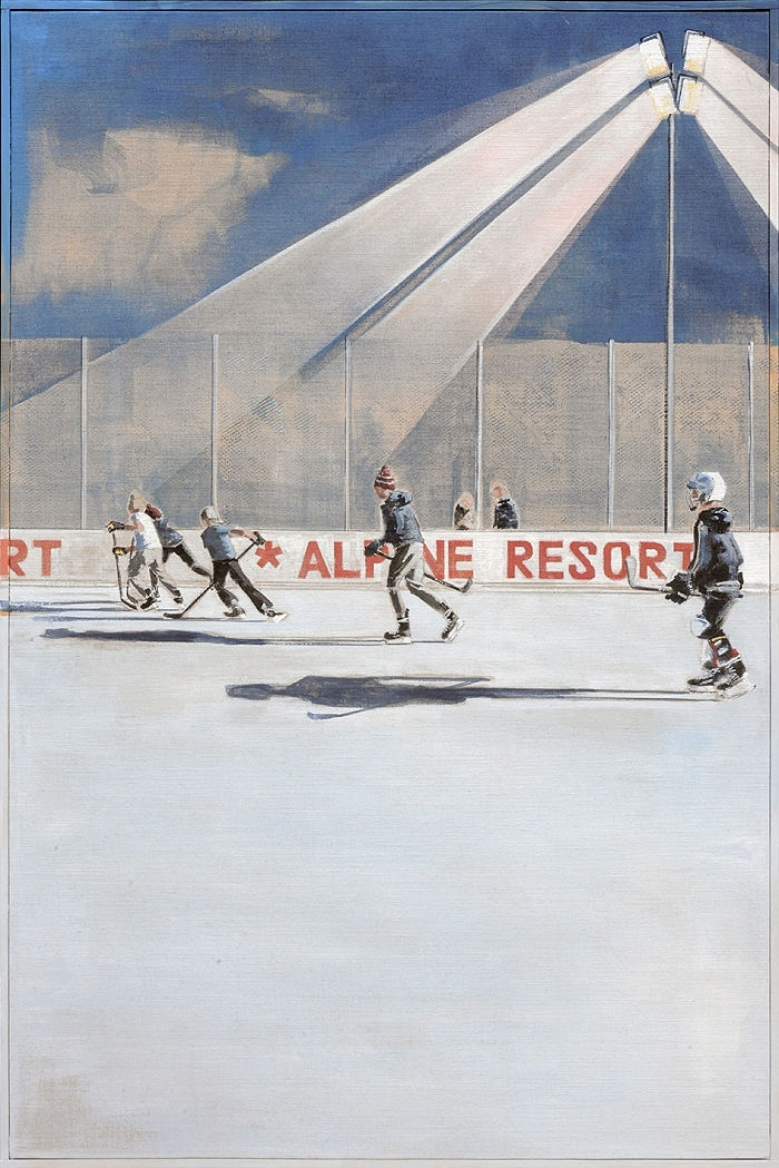 Alpine Resort — 2025, Acryl auf Leinwand, 122 × 82 cm