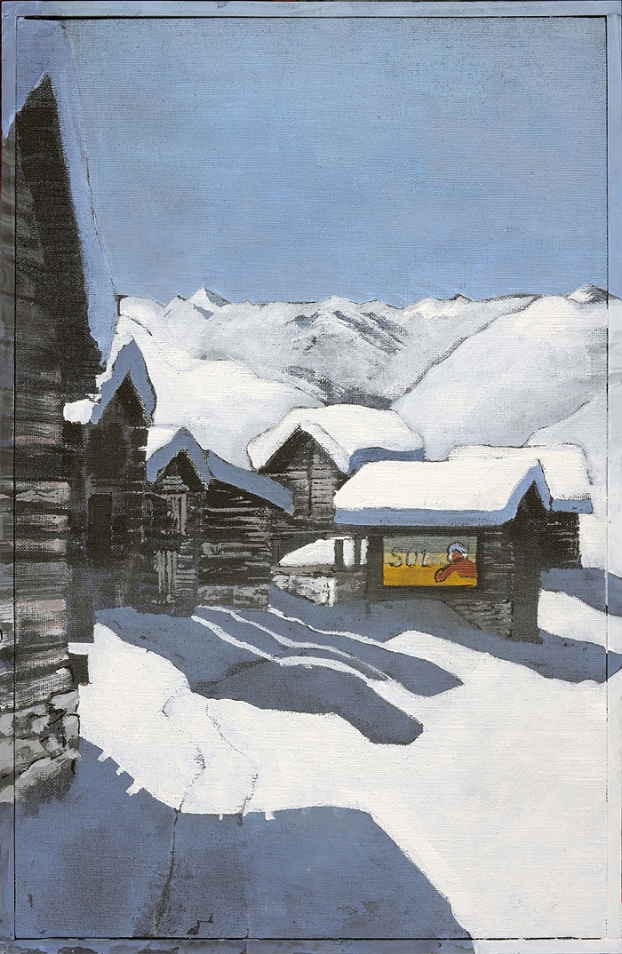 Alte Gasse — 2021, Acryl auf Leinwand, 62 × 40 cm