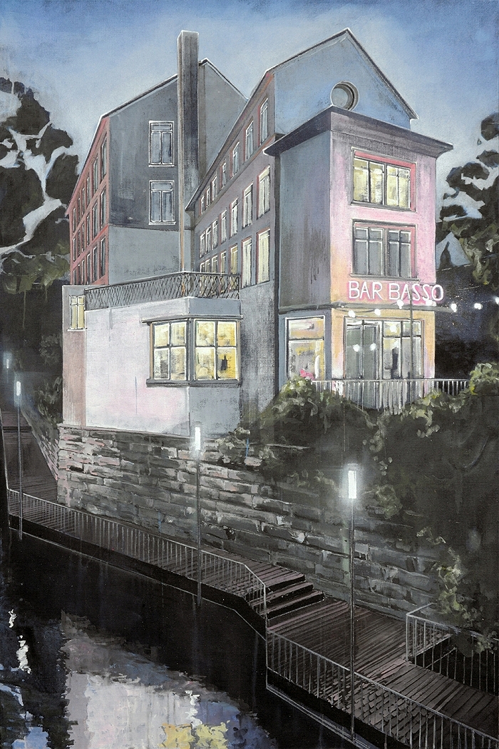 Bar Basso — 2024, Acryl auf Leinwand, 180 × 120 cm