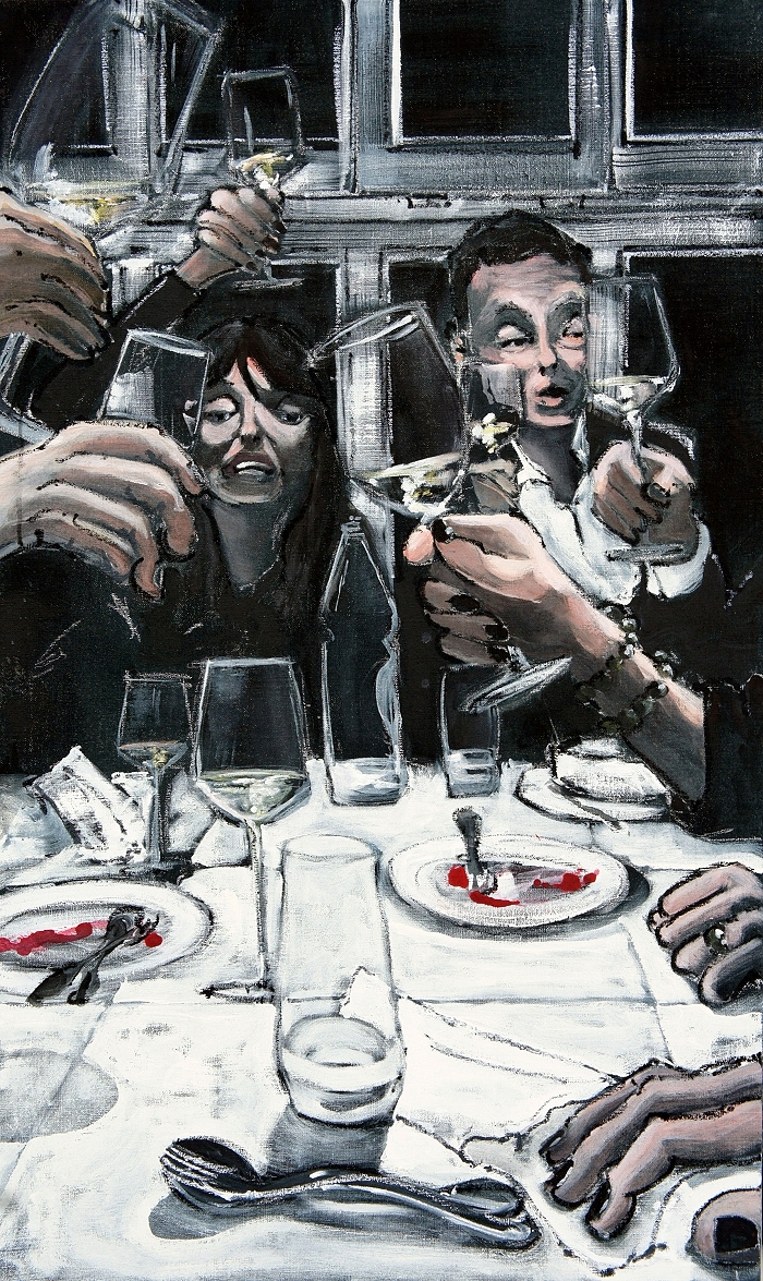 Café Boy — 2019, Acryl auf Leinwand, 124 × 73 cm