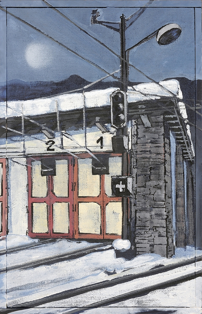 Depot — 2021, Acryl auf Leinwand, 45 × 28 cm
