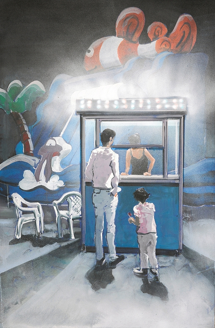 Eintritt — 2021, Acryl auf Leinwand, 120 × 80 cm