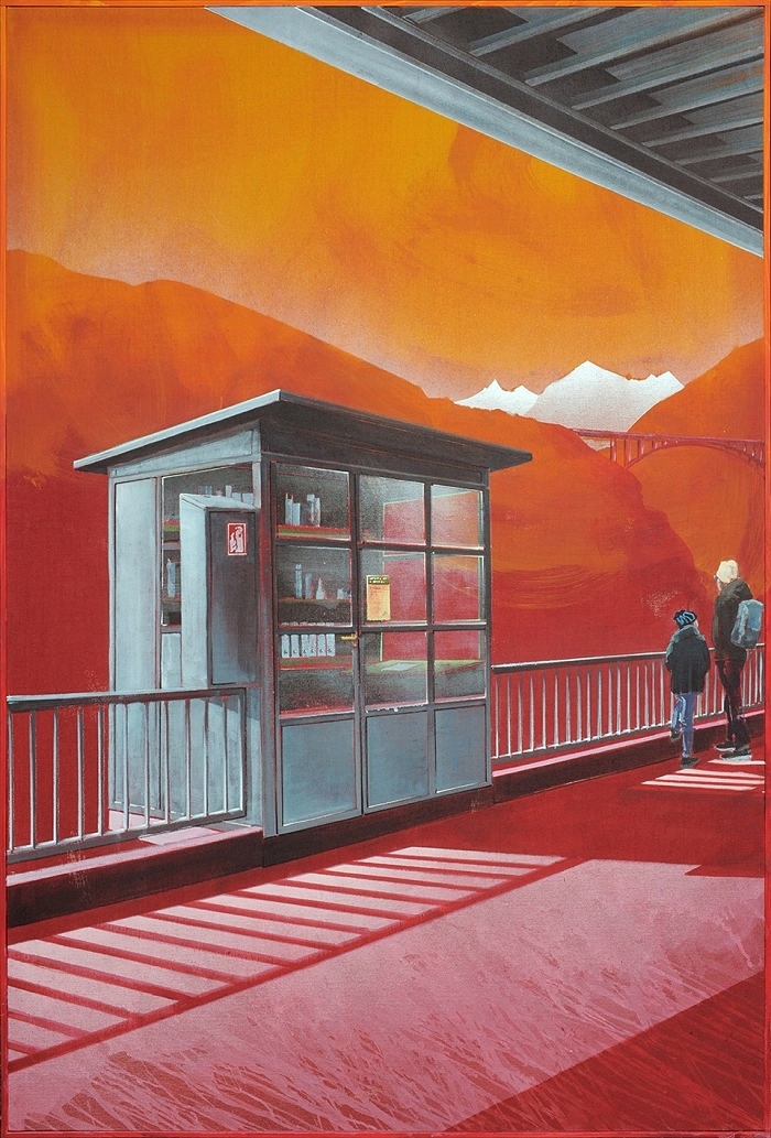 Garage Rallye — 2023, Acryl auf Leinwand, 182 × 122 cm