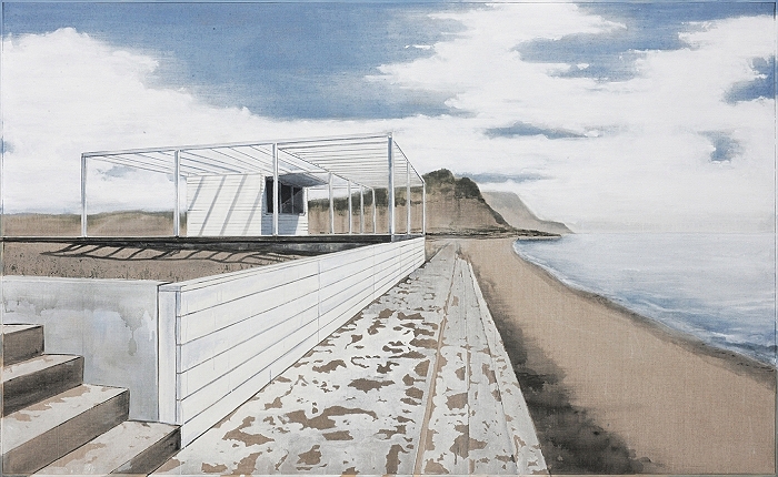 Lido Bar — 2023, Acryl auf Leinwand, 152 × 252 cm