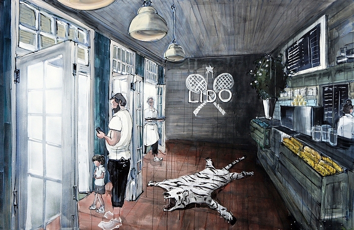 Lido — 2019, Acryl auf Leinwand, 150 × 200 cm