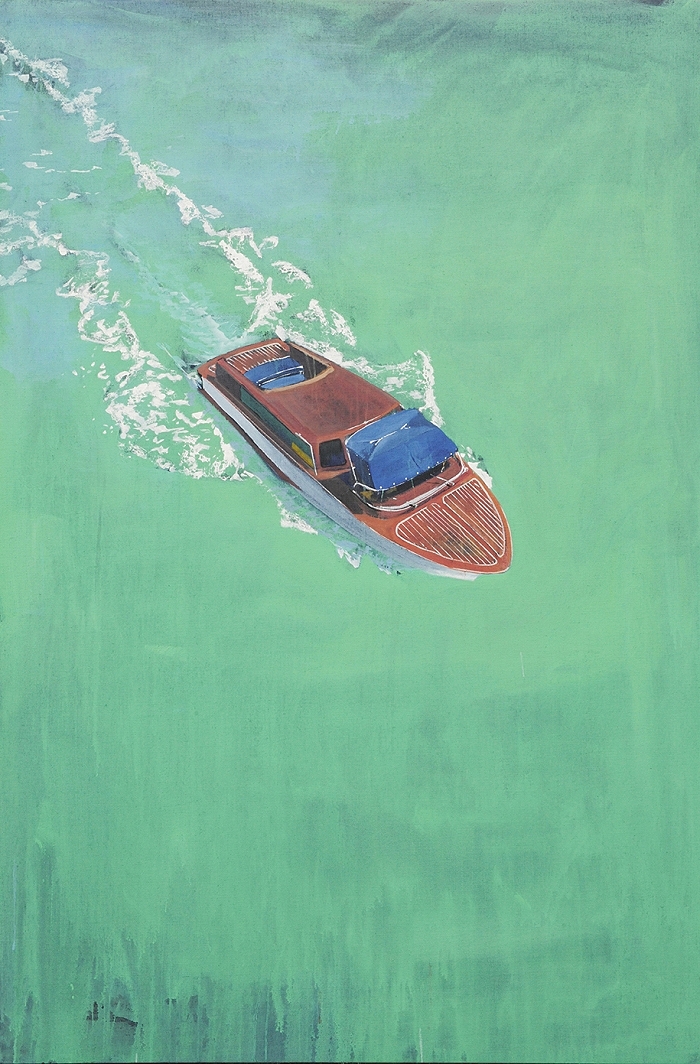 Motoscafi — 2021, Acryl auf Leinwand, 180 × 120 cm