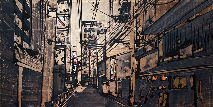 Nandecho —  2014, Acryl auf Leinwand, 100 × 200 cm