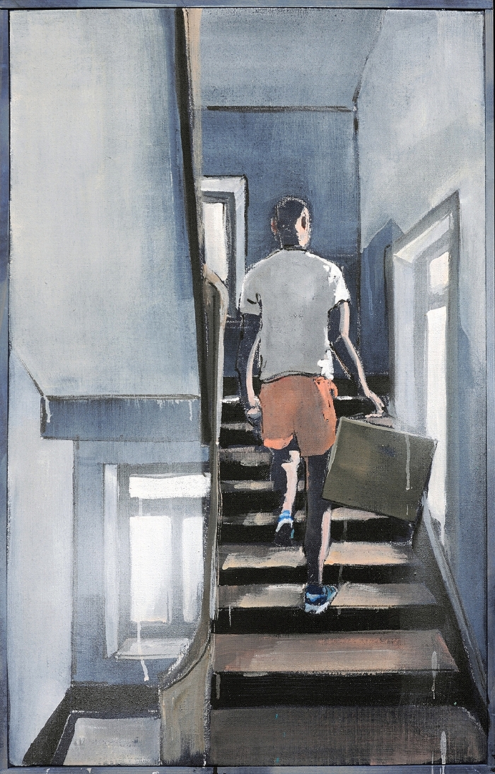 Paket — 2020, Acryl auf Leinwand, 82 × 52 cm