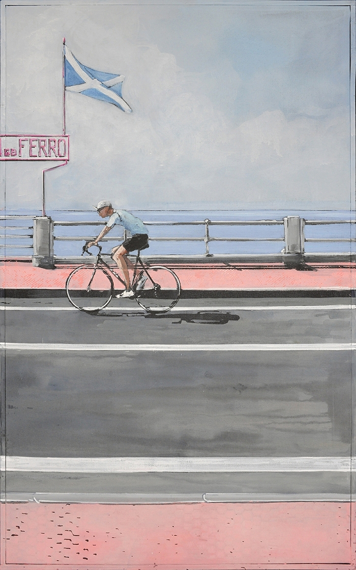 Rennvelo — 2022, Acryl auf Leinwand, 102 × 64 cm