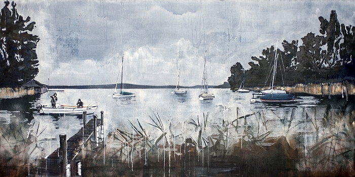 Ruttenfischer — 2019, Acryl auf Leinwand, 150 × 300 cm