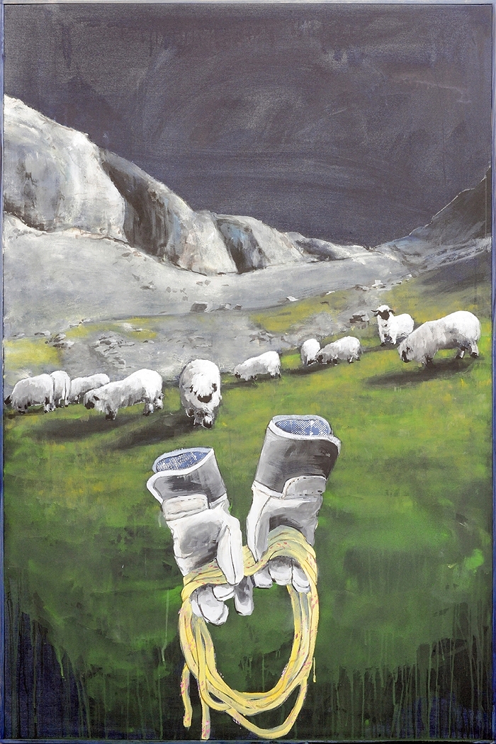 Schaf — 2021, Acryl auf Leinwand, 162 × 108 cm