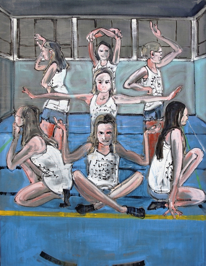 Schlussformation — 2018, Acryl auf Leinwand, 200 × 154 cm
