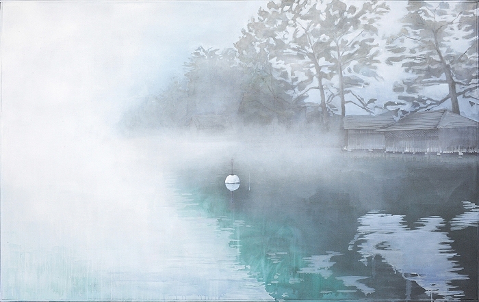 Triechter — 2022, Acryl auf Leinwand, 152 × 252 cm
