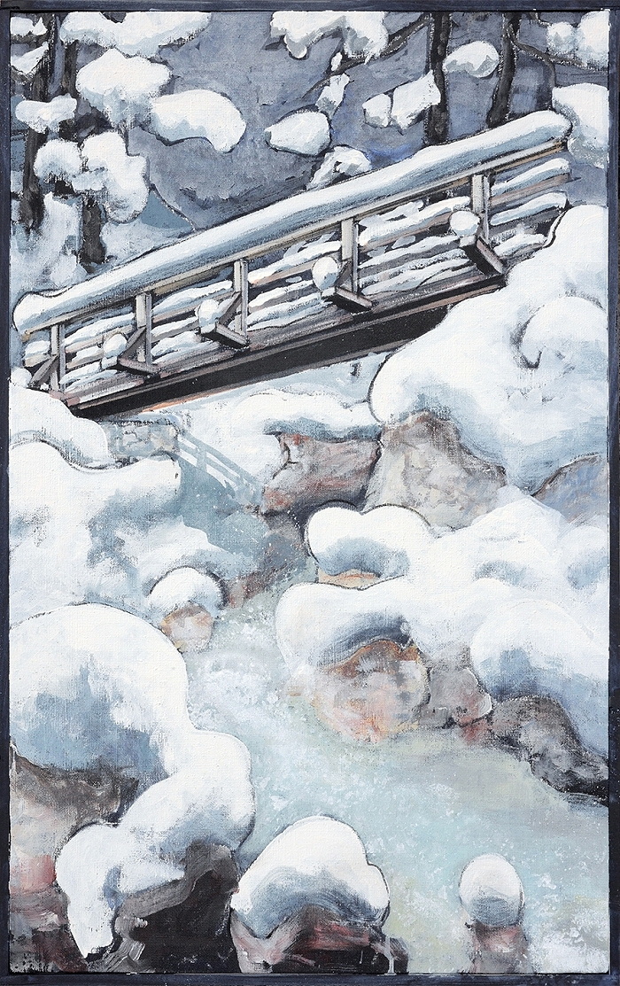 Triftbach — 2021, Acryl auf Leinwand, 82 × 52 cm