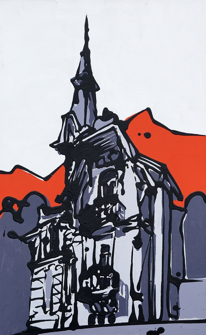 Veuve — 2013, Acryl auf Leinwand, 80 × 50 cm