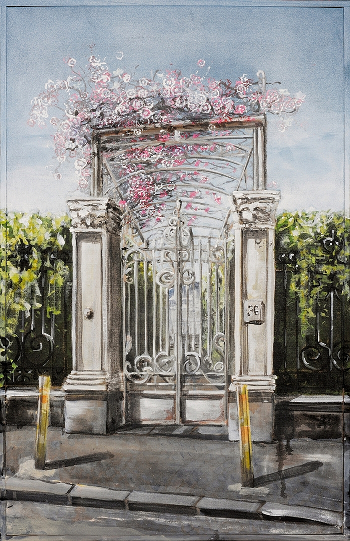 Villa Margherita — 2023, Acryl auf Baumwolle, 82 × 52 cm