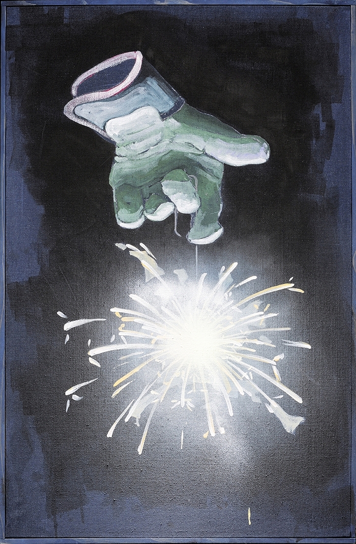 Wunderkerze — 2021, Acryl auf Leinwand, 102 × 67 cm